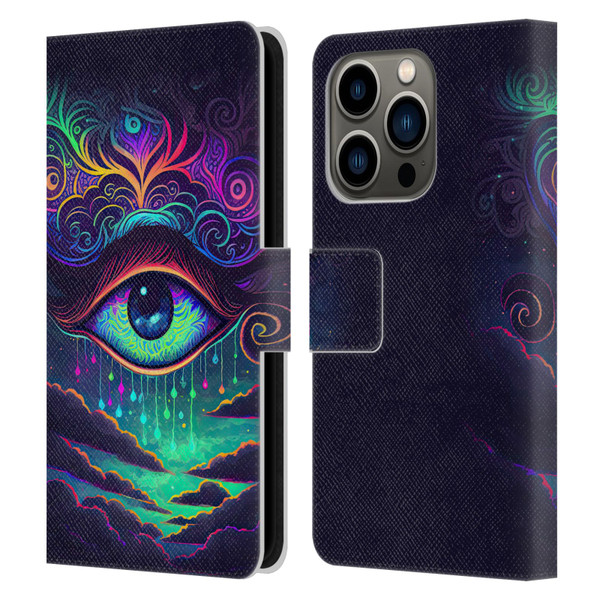 Wumples Cosmic Arts Eye Leather Book Wallet Case Cover For Apple iPhone 14 Pro