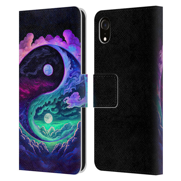 Wumples Cosmic Arts Clouded Yin Yang Leather Book Wallet Case Cover For Apple iPhone XR