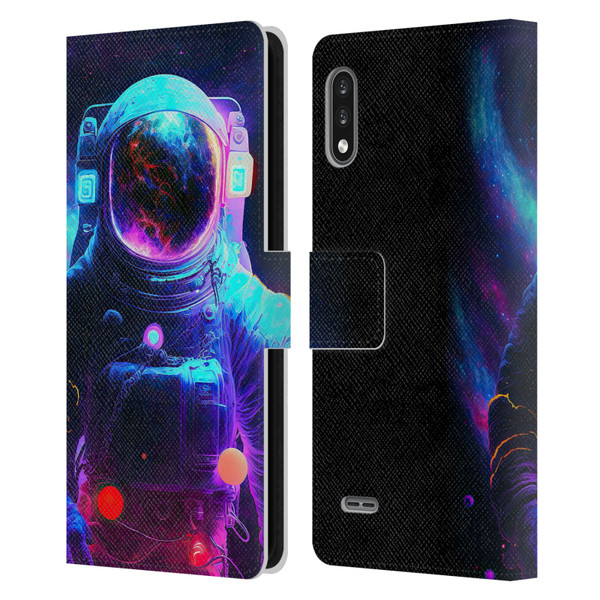 Wumples Cosmic Arts Astronaut Leather Book Wallet Case Cover For LG K22