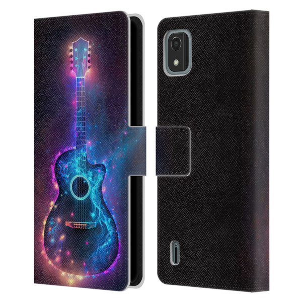 Wumples Cosmic Arts Guitar Leather Book Wallet Case Cover For Nokia C2 2nd Edition