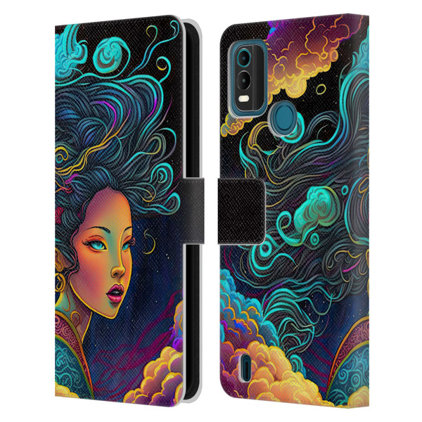 Wumples Cosmic Arts Cloud Goddess Leather Book Wallet Case Cover For Nokia G11 Plus