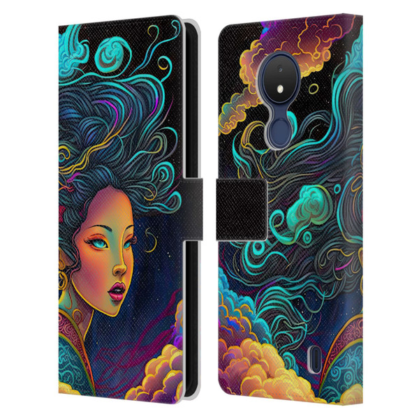 Wumples Cosmic Arts Cloud Goddess Leather Book Wallet Case Cover For Nokia C21