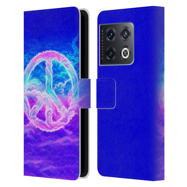 Wumples Cosmic Arts Clouded Peace Symbol Leather Book Wallet Case Cover For OnePlus 10 Pro