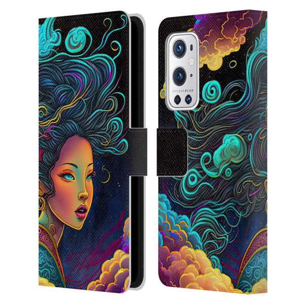 Wumples Cosmic Arts Cloud Goddess Leather Book Wallet Case Cover For OnePlus 9 Pro