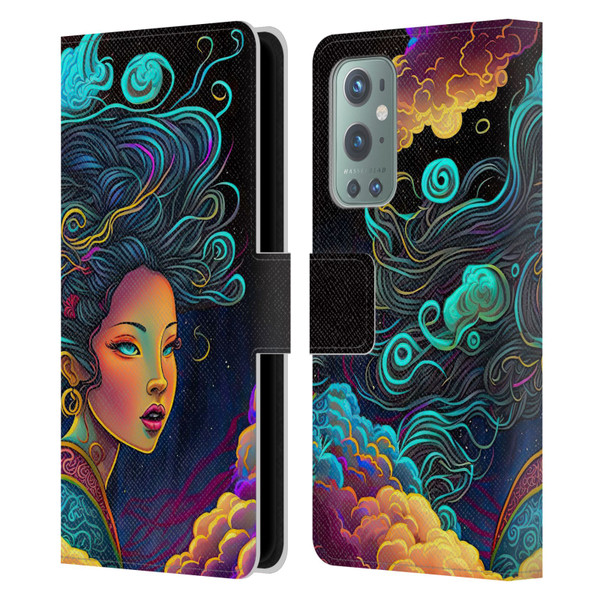 Wumples Cosmic Arts Cloud Goddess Leather Book Wallet Case Cover For OnePlus 9