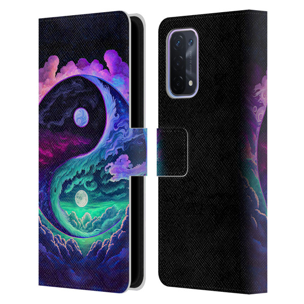 Wumples Cosmic Arts Clouded Yin Yang Leather Book Wallet Case Cover For OPPO A54 5G