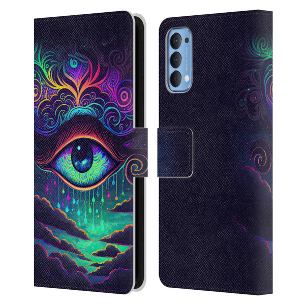 Wumples Cosmic Arts Eye Leather Book Wallet Case Cover For OPPO Reno 4 5G