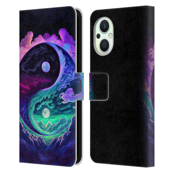 Wumples Cosmic Arts Clouded Yin Yang Leather Book Wallet Case Cover For OPPO Reno8 Lite