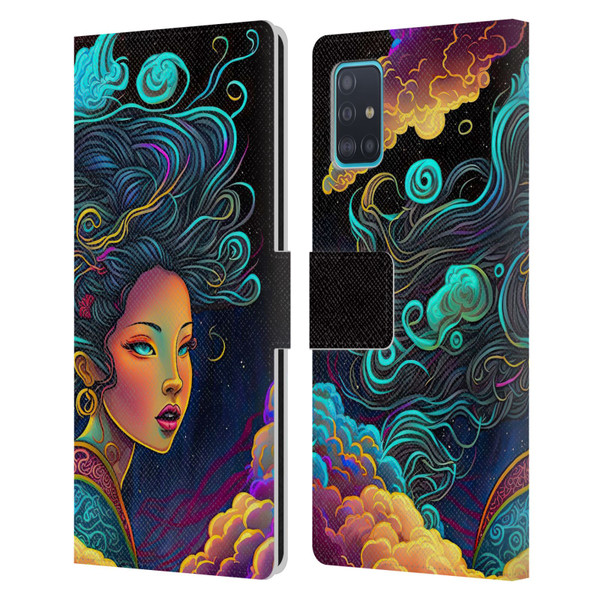 Wumples Cosmic Arts Cloud Goddess Leather Book Wallet Case Cover For Samsung Galaxy A51 (2019)