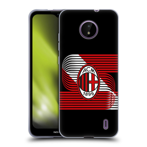 AC Milan Crest Patterns Diagonal Soft Gel Case for Nokia C10 / C20