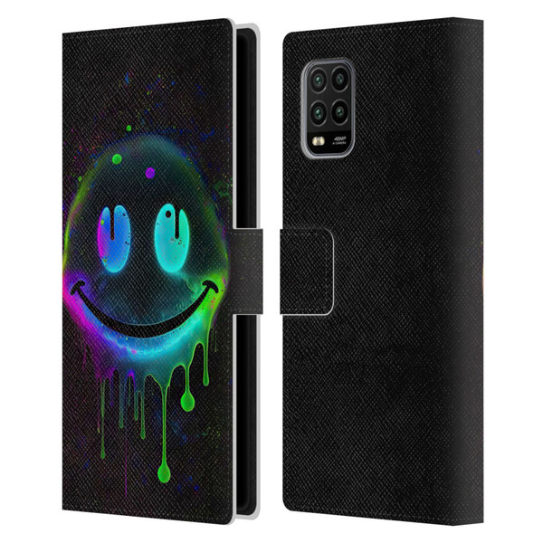 Wumples Cosmic Arts Drip Smiley Leather Book Wallet Case Cover For Xiaomi Mi 10 Lite 5G