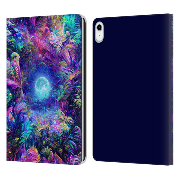 Wumples Cosmic Universe Jungle Moonrise Leather Book Wallet Case Cover For Apple iPad 10.9 (2022)