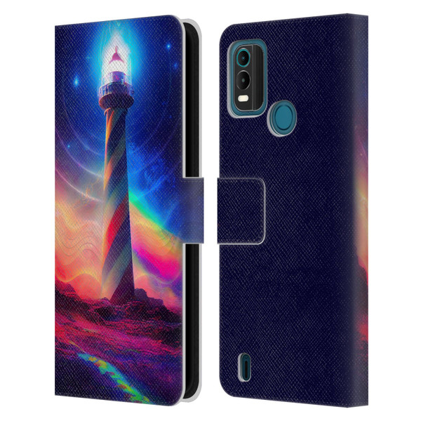 Wumples Cosmic Universe Lighthouse Leather Book Wallet Case Cover For Nokia G11 Plus