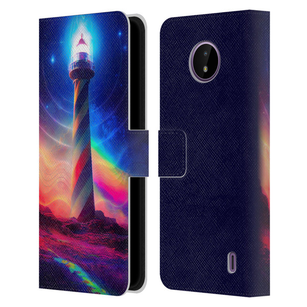 Wumples Cosmic Universe Lighthouse Leather Book Wallet Case Cover For Nokia C10 / C20