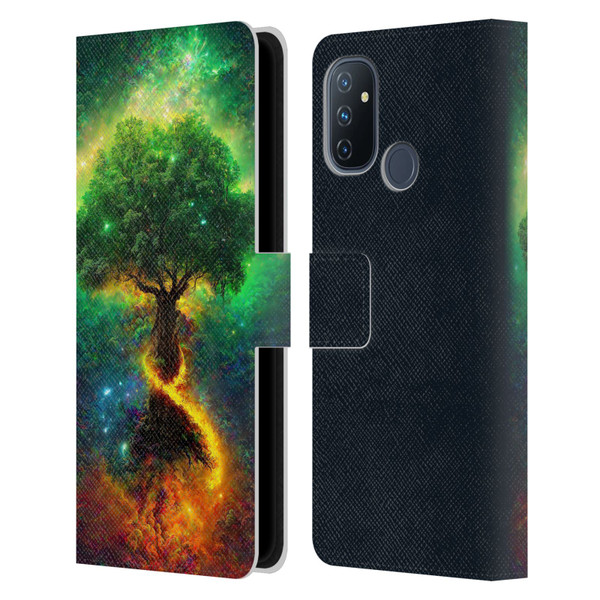Wumples Cosmic Universe Yggdrasil, Norse Tree Of Life Leather Book Wallet Case Cover For OnePlus Nord N100