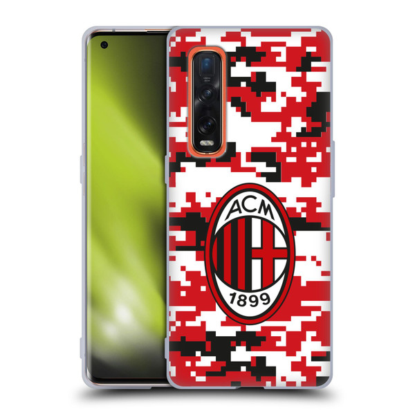 AC Milan Crest Patterns Digital Camouflage Soft Gel Case for OPPO Find X2 Pro 5G