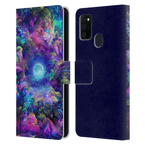 Wumples Cosmic Universe Jungle Moonrise Leather Book Wallet Case Cover For Samsung Galaxy M30s (2019)/M21 (2020)