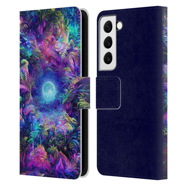 Wumples Cosmic Universe Jungle Moonrise Leather Book Wallet Case Cover For Samsung Galaxy S22 5G