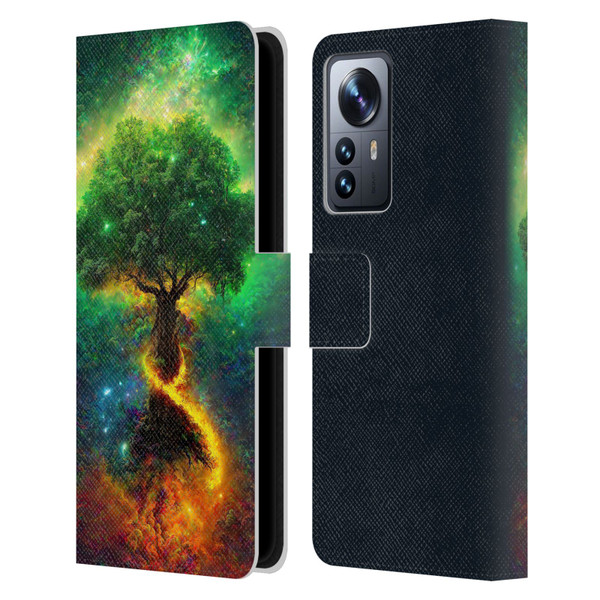 Wumples Cosmic Universe Yggdrasil, Norse Tree Of Life Leather Book Wallet Case Cover For Xiaomi 12 Pro