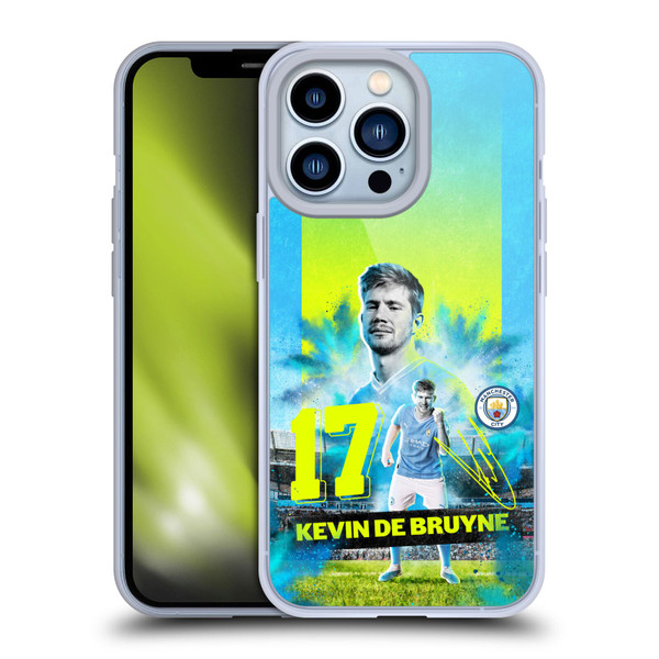 Manchester City Man City FC 2023/24 First Team Kevin De Bruyne Soft Gel Case for Apple iPhone 13 Pro