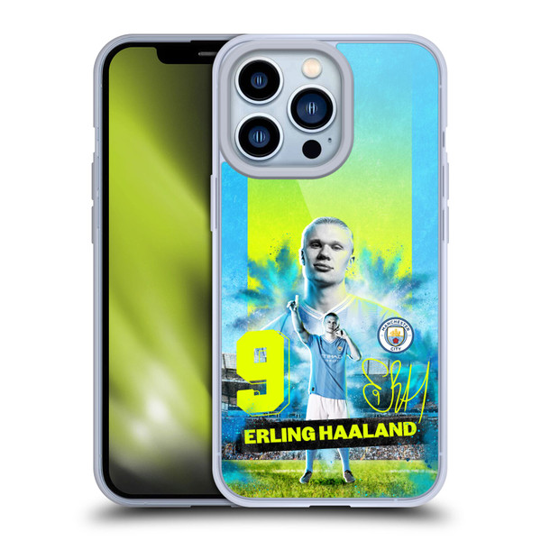 Manchester City Man City FC 2023/24 First Team Erling Haaland Soft Gel Case for Apple iPhone 13 Pro