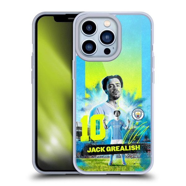 Manchester City Man City FC 2023/24 First Team Jack Grealish Soft Gel Case for Apple iPhone 13 Pro