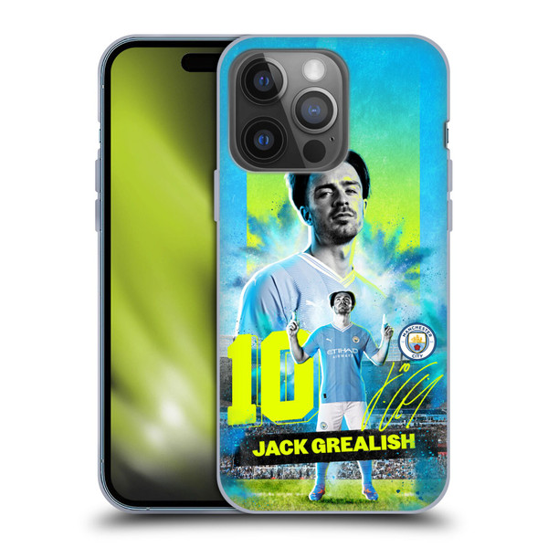 Manchester City Man City FC 2023/24 First Team Jack Grealish Soft Gel Case for Apple iPhone 14 Pro