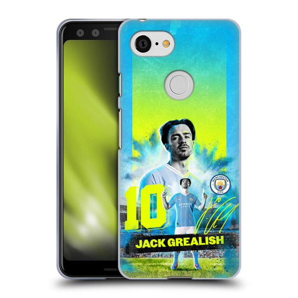 Manchester City Man City FC 2023/24 First Team Jack Grealish Soft Gel Case for Google Pixel 3