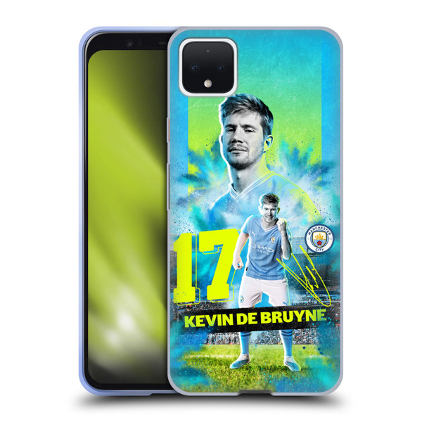 Manchester City Man City FC 2023/24 First Team Kevin De Bruyne Soft Gel Case for Google Pixel 4 XL