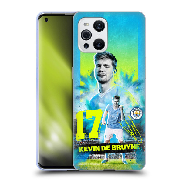 Manchester City Man City FC 2023/24 First Team Kevin De Bruyne Soft Gel Case for OPPO Find X3 / Pro