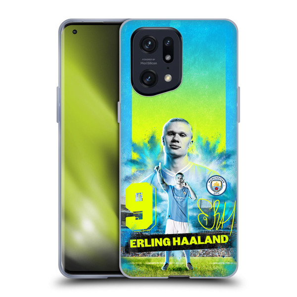 Manchester City Man City FC 2023/24 First Team Erling Haaland Soft Gel Case for OPPO Find X5 Pro