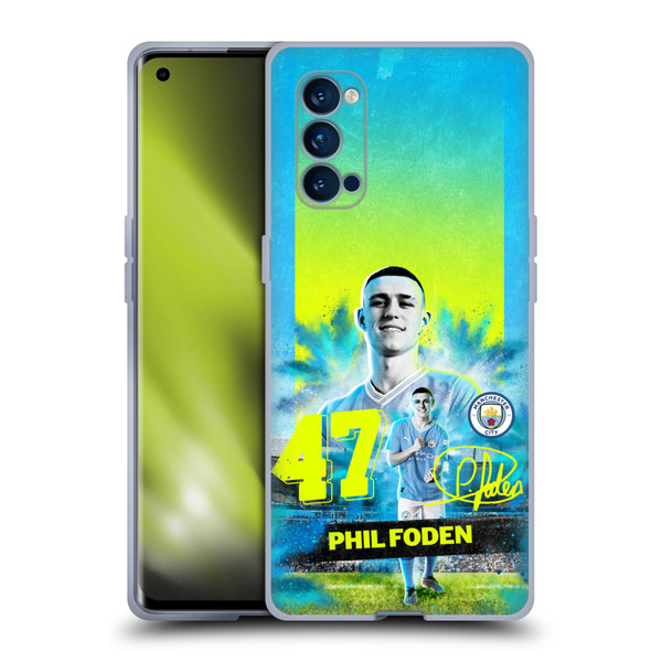 Manchester City Man City FC 2023/24 First Team Phil Foden Soft Gel Case for OPPO Reno 4 Pro 5G