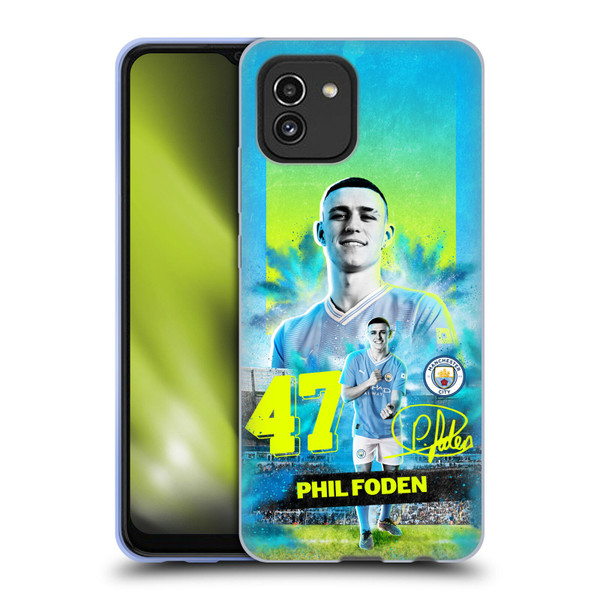 Manchester City Man City FC 2023/24 First Team Phil Foden Soft Gel Case for Samsung Galaxy A03 (2021)