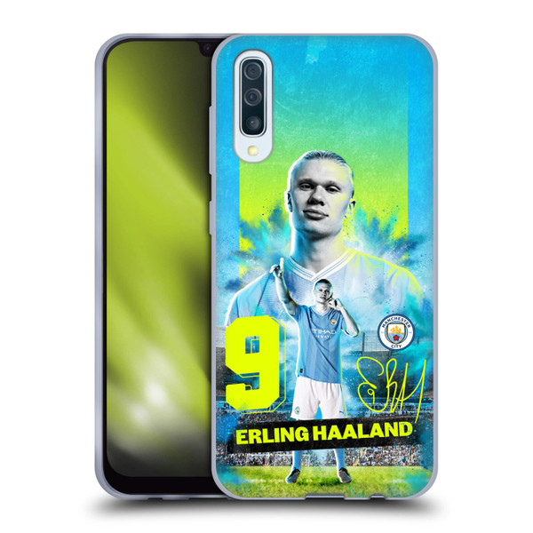 Manchester City Man City FC 2023/24 First Team Erling Haaland Soft Gel Case for Samsung Galaxy A50/A30s (2019)
