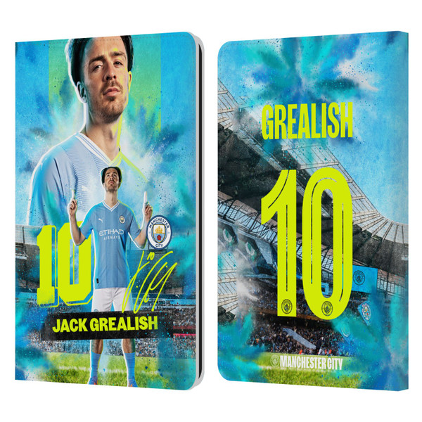 Manchester City Man City FC 2023/24 First Team Jack Grealish Leather Book Wallet Case Cover For Amazon Kindle Paperwhite 1 / 2 / 3