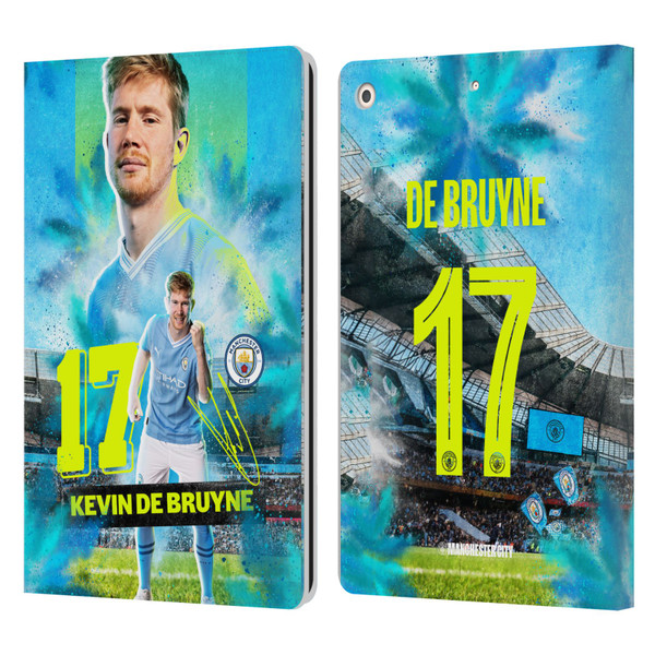 Manchester City Man City FC 2023/24 First Team Kevin De Bruyne Leather Book Wallet Case Cover For Apple iPad 10.2 2019/2020/2021
