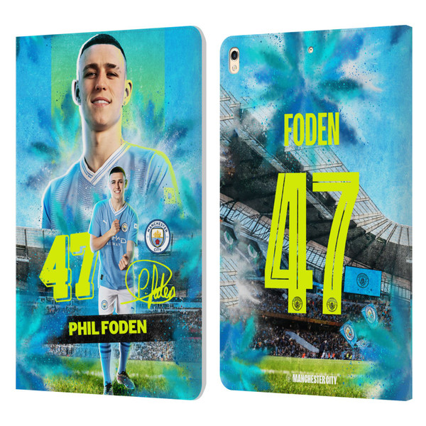 Manchester City Man City FC 2023/24 First Team Phil Foden Leather Book Wallet Case Cover For Apple iPad Pro 10.5 (2017)