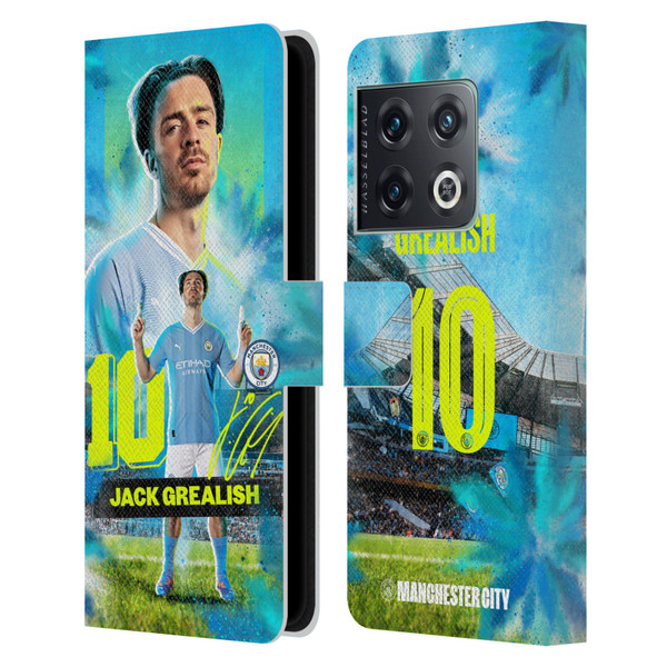Manchester City Man City FC 2023/24 First Team Jack Grealish Leather Book Wallet Case Cover For OnePlus 10 Pro