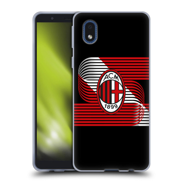 AC Milan Crest Patterns Diagonal Soft Gel Case for Samsung Galaxy A01 Core (2020)