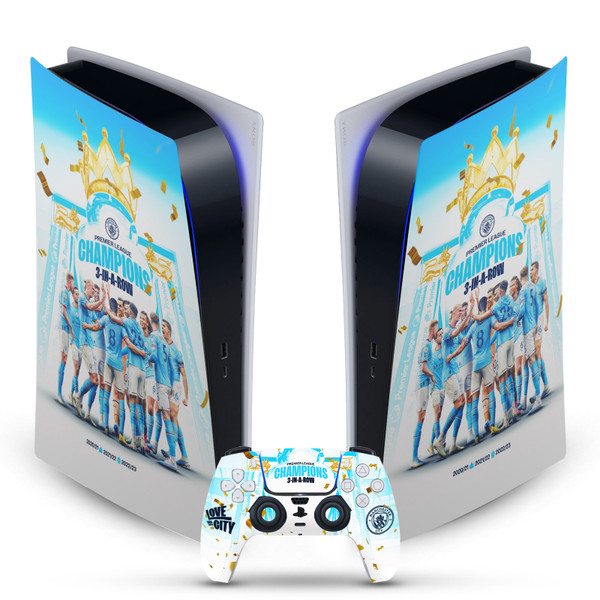 Manchester City Man City FC 2023 Champions Team Poster Vinyl Sticker Skin Decal Cover for Sony PS5 Digital Edition Bundle