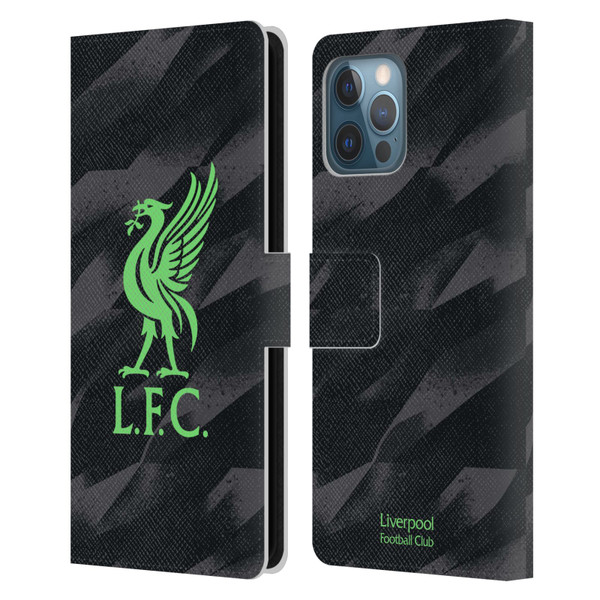 Liverpool Football Club 2023/24 Home Goalkeeper Kit Leather Book Wallet Case Cover For Apple iPhone 12 Pro Max