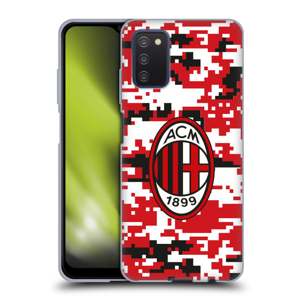 AC Milan Crest Patterns Digital Camouflage Soft Gel Case for Samsung Galaxy A03s (2021)