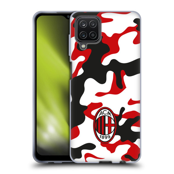 AC Milan Crest Patterns Camouflage Soft Gel Case for Samsung Galaxy A12 (2020)