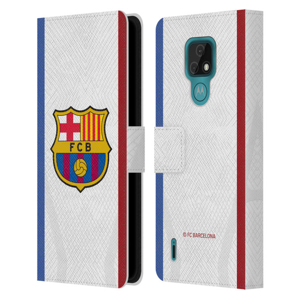 FC Barcelona 2023/24 Crest Kit Away Leather Book Wallet Case Cover For Motorola Moto E7