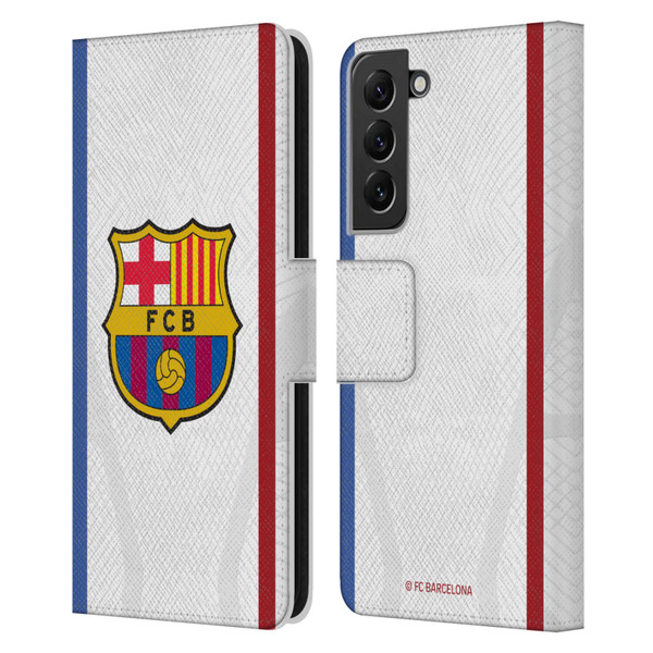 FC Barcelona 2023/24 Crest Kit Away Leather Book Wallet Case Cover For Samsung Galaxy S22+ 5G