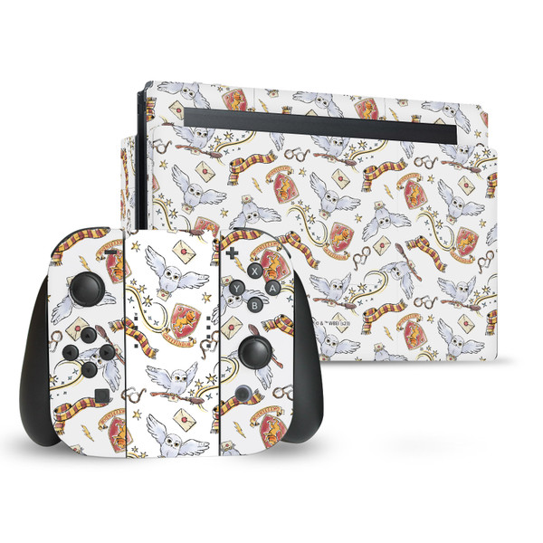 Harry Potter Graphics Hedwig Owl Pattern Vinyl Sticker Skin Decal Cover for Nintendo Switch Bundle
