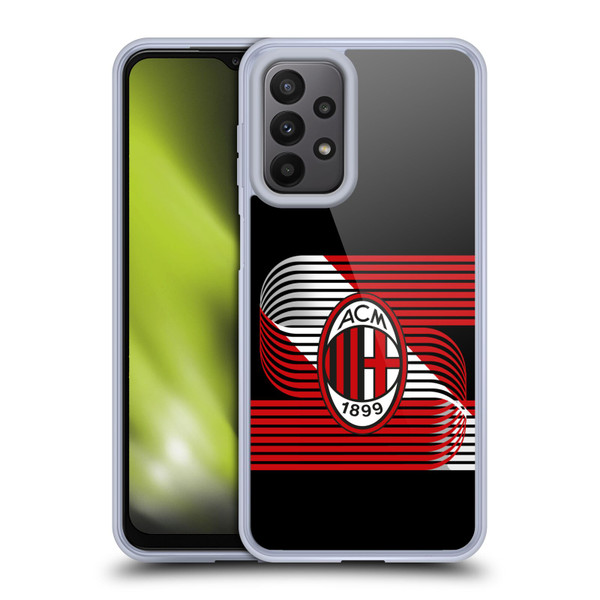 AC Milan Crest Patterns Diagonal Soft Gel Case for Samsung Galaxy A23 / 5G (2022)
