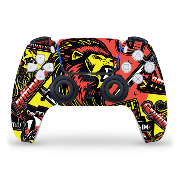 Harry Potter Graphics Gryffindor Pattern Vinyl Sticker Skin Decal Cover for Sony PS5 Sony DualSense Controller