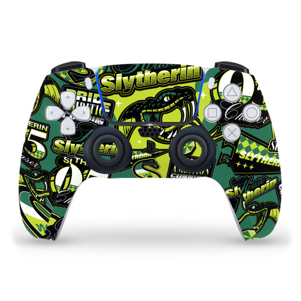 Harry Potter Graphics Slytherin Pattern Vinyl Sticker Skin Decal Cover for Sony PS5 Sony DualSense Controller
