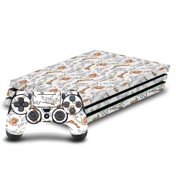 Harry Potter Graphics Hedwig Owl Pattern Vinyl Sticker Skin Decal Cover for Sony PS4 Pro Bundle